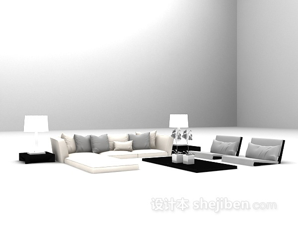 免费现代家用沙发3d模型下载