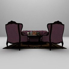 紫色沙发椅3d模型下载