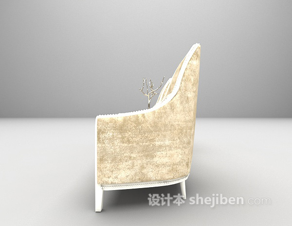 设计本浅色单人沙发免费3d模型下载