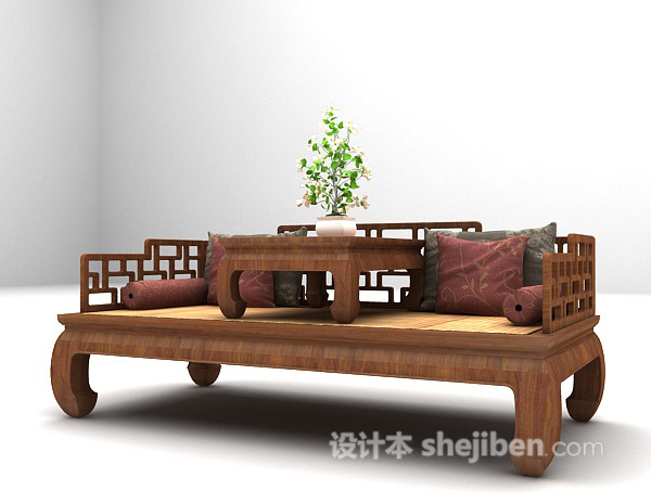 设计本复古沙发3d模型下载