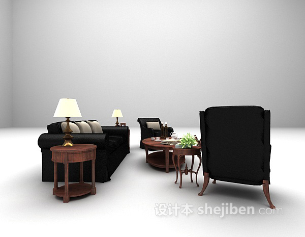 设计本欧式皮质沙发大全3d模型下载