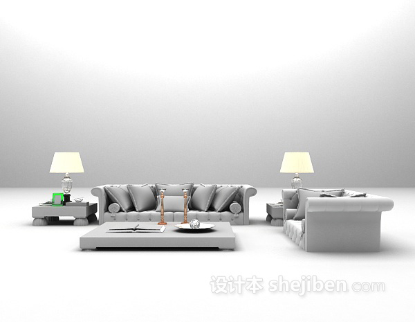 组合家庭沙发3d模型下载