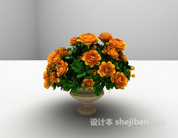 现代风格植物花卉3d模型下载
