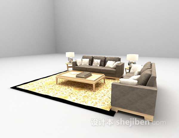 设计本现代组合沙发大全3d模型下载