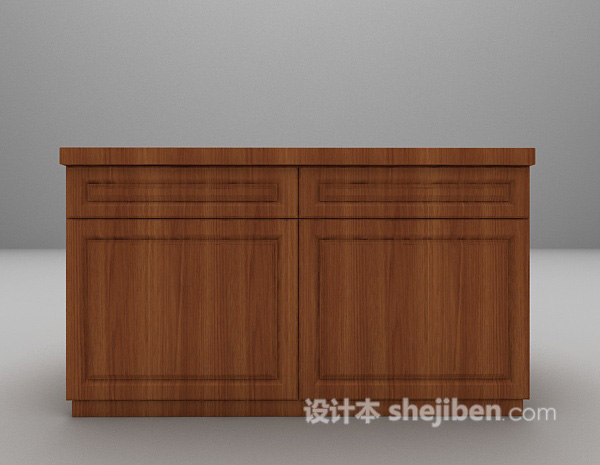 现代棕色玄关厅柜max3d模型下载