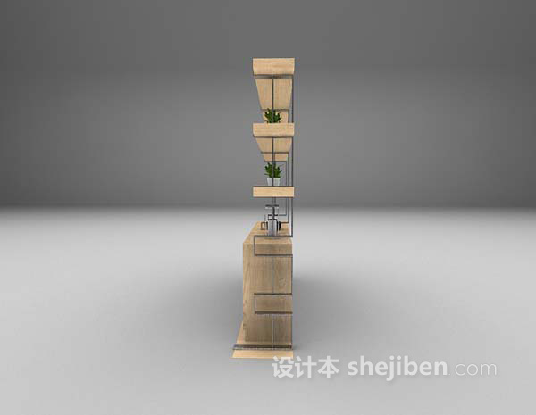 设计本木质展示架3d模型下载