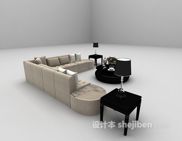 欧式风格欧式沙发组合大全3d模型下载