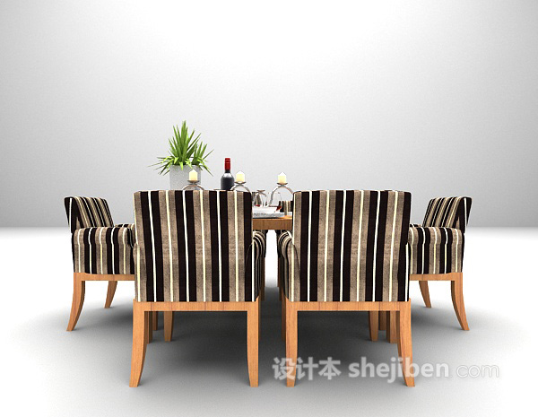 2015欧式木质餐桌组合3d模型欣赏