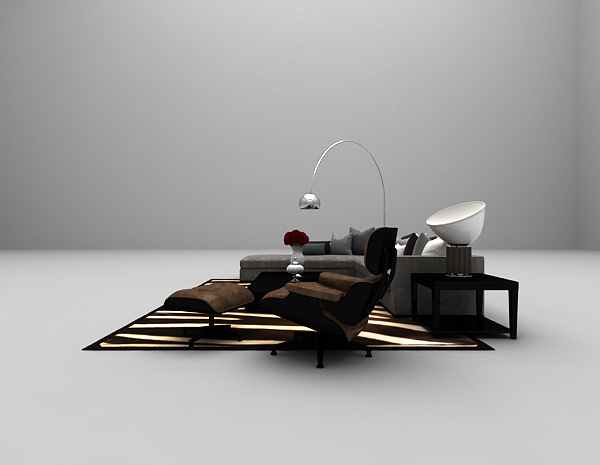 设计本现代沙发椅3d模型下载