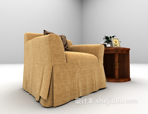 现代风格布艺沙发max3d模型下载
