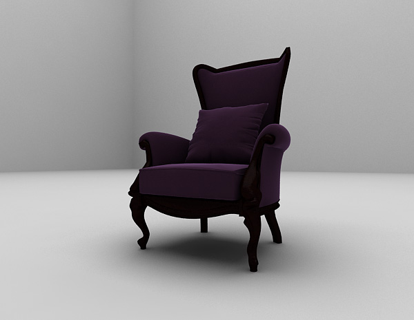 免费欧式紫色沙发推荐3d模型下载