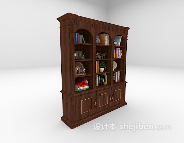 欧式风格古典欧式书柜3d模型下载