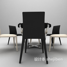 简易风格餐桌3d模型下载