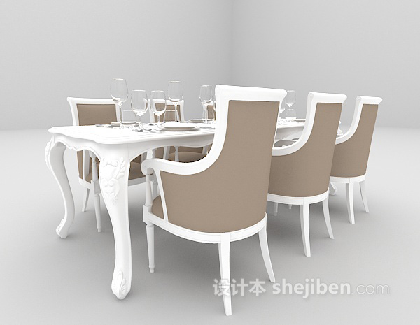 欧式风格欧式餐桌3d模型下载