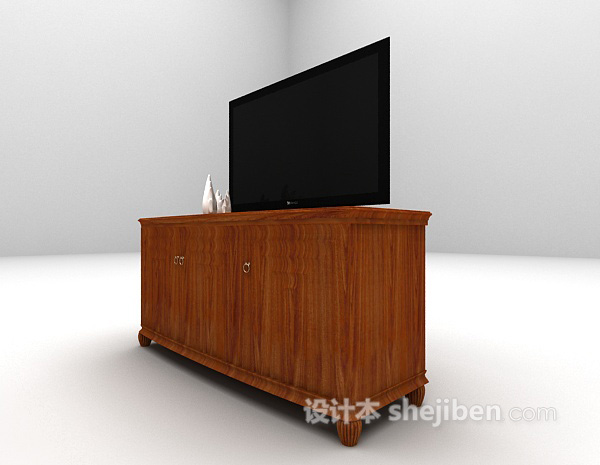现代风格棕色电视柜max3d模型下载