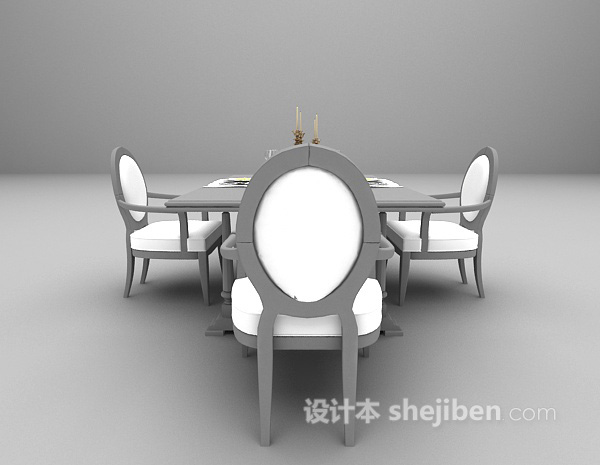设计本欧式桌椅3d模型下载