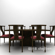 中式桌椅推荐3d模型下载