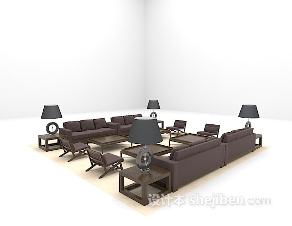 免费组合沙发欣赏3d模型下载