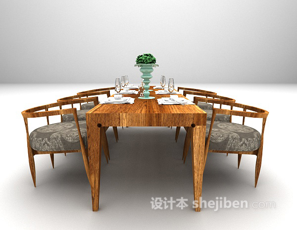 设计本木质桌椅大全3d模型下载