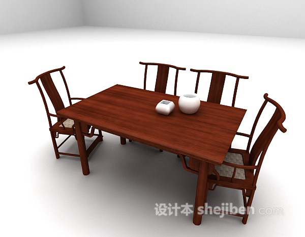 免费中式桌椅3d模型下载