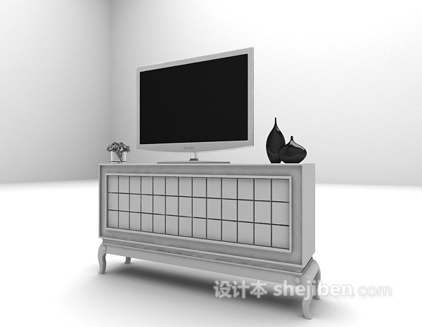 免费木质欧式电视柜3d模型下载