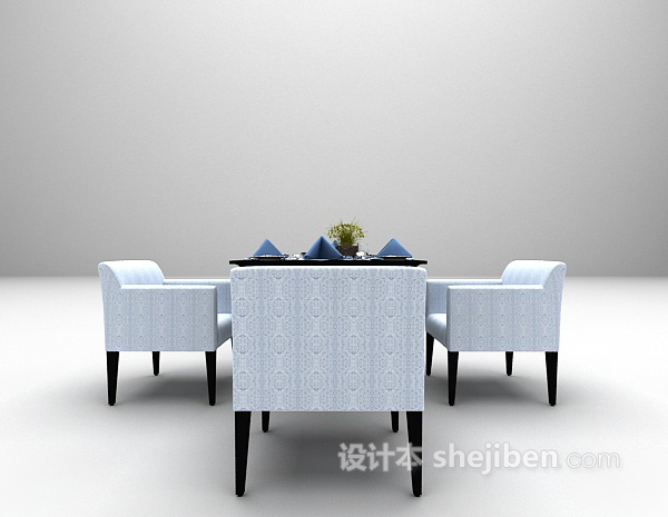 设计本现代简易餐桌3d模型下载