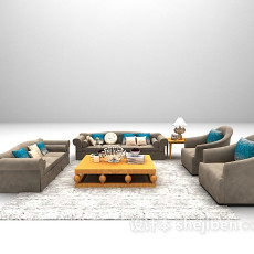 欧式客厅沙发3d模型下载