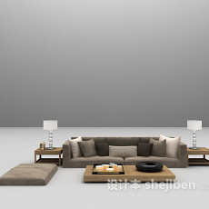灰色组合沙发欣赏3d模型下载