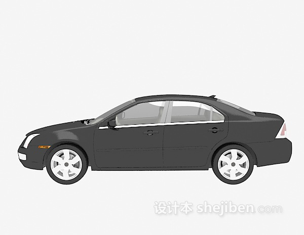 现代风格黑色汽车免费3d模型下载
