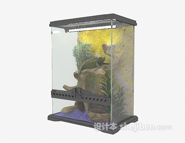 设计本方形玻璃鱼缸3d模型下载