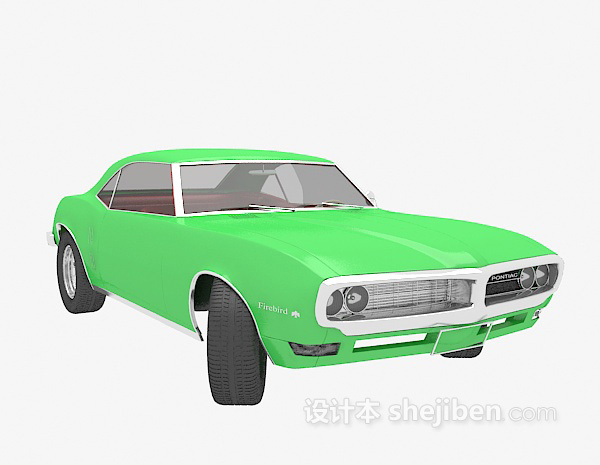 设计本绿色小轿车3d模型下载
