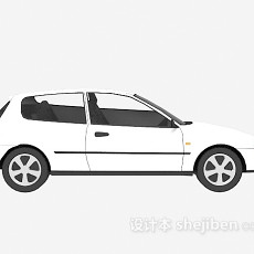 白色小轿车的3d模型下载