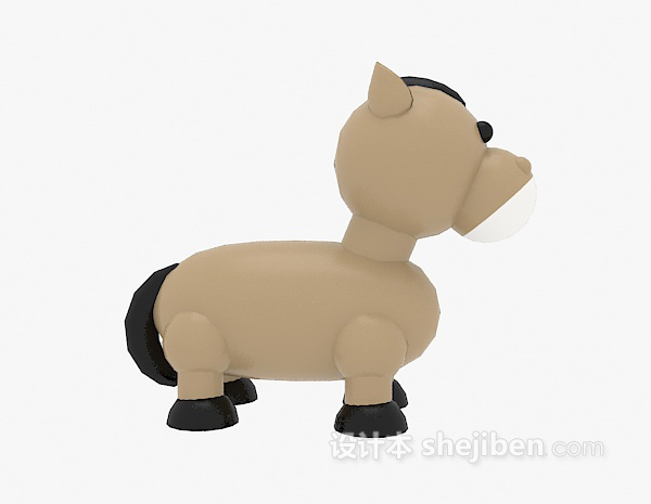 现代风格儿童玩具小驴3d模型下载