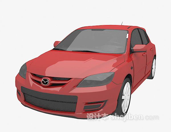 免费红色小车3d模型下载