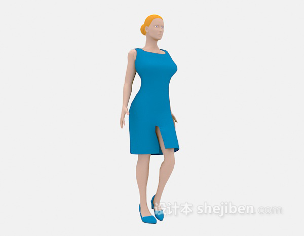 现代风格裙装女士3d模型下载
