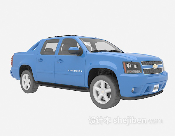 设计本蓝色汽车3d模型下载