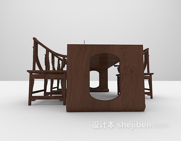 免费桌椅组合max3d模型下载