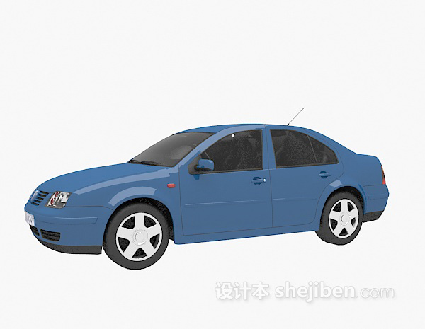 免费蓝色大众车的3d模型下载