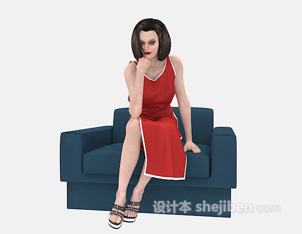 女士人物3d模型下载
