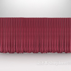 枚红色个性窗帘3d模型下载