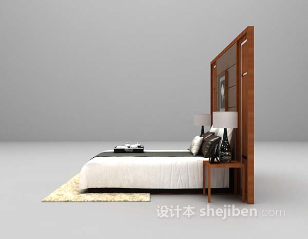 现代风格简洁风格床具3d模型下载