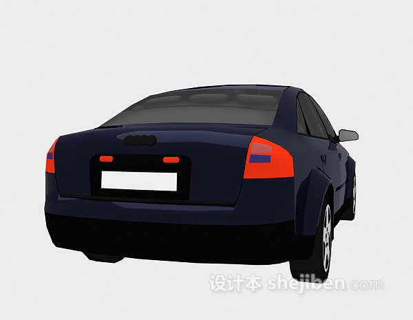 现代风格深蓝色小车3d模型下载