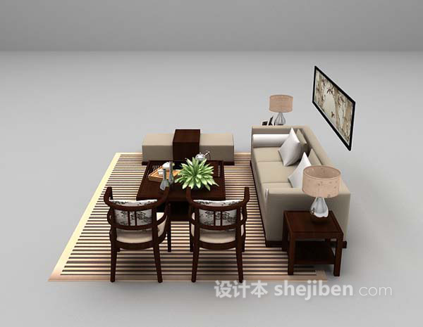 中式风格中式沙发大全3d模型下载