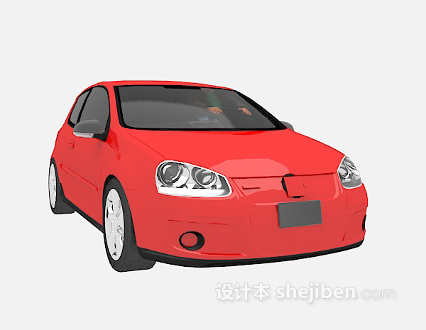 设计本红色的汽车3d模型下载