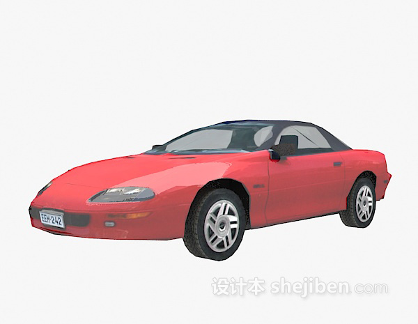 设计本红色车3d模型下载