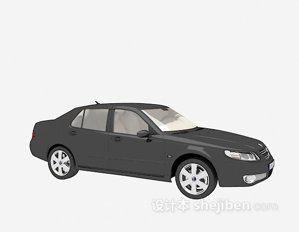 现代风格黑色的汽车3d模型下载