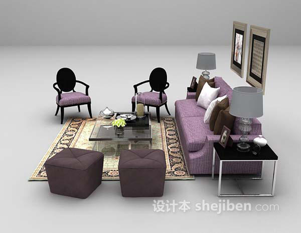 欧式风格组合沙发max大全3d模型下载