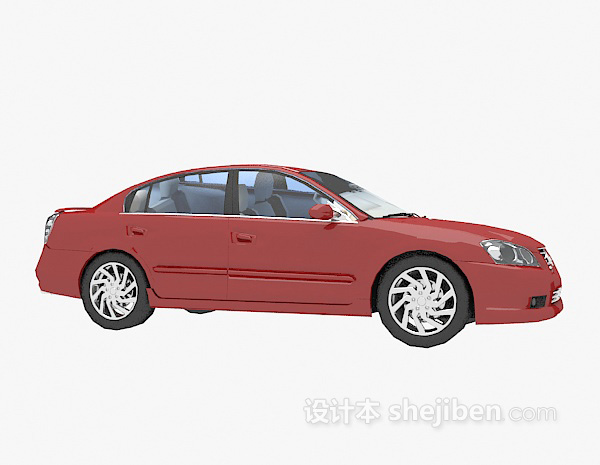 现代风格汽车红色的3d模型下载