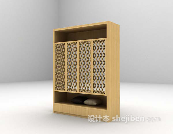 设计本现代木质衣柜3d模型下载
