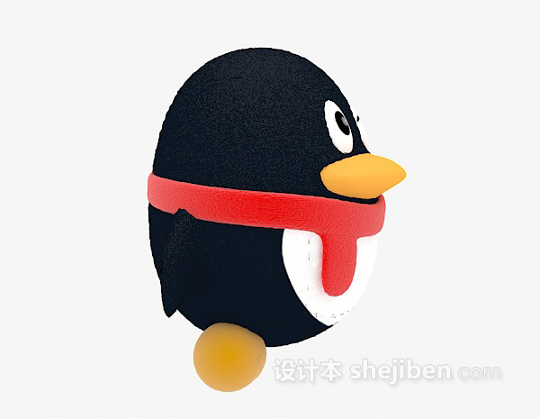 现代风格儿童玩具QQ企鹅3d模型下载